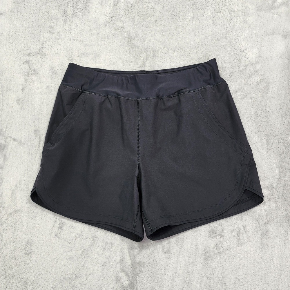 Lands' End Shorts Womens 12 Black Curvy Fit 5" Quick Dry Boardshorts Swim Active
